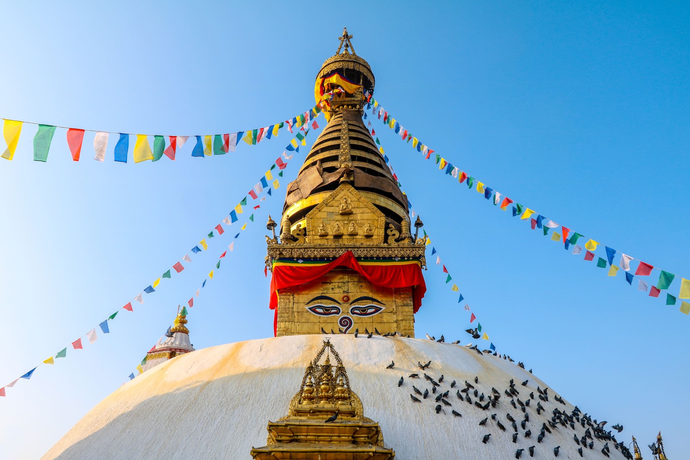 Swayambhunath Stupa overlooking Kathmandu Valley